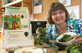 Research dietitian Cathy Chenard provides nutrition services for clinical trials that assess the effect of diet on human health.