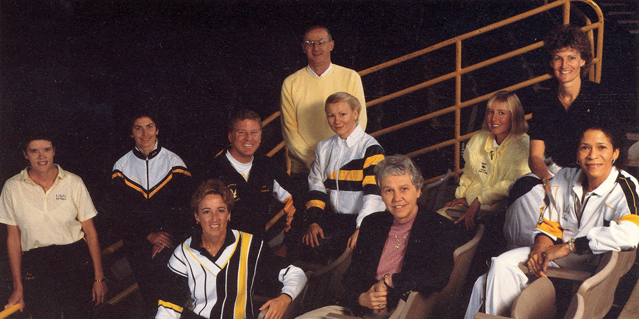 Iowa women's athletics coaching staff in 1980s