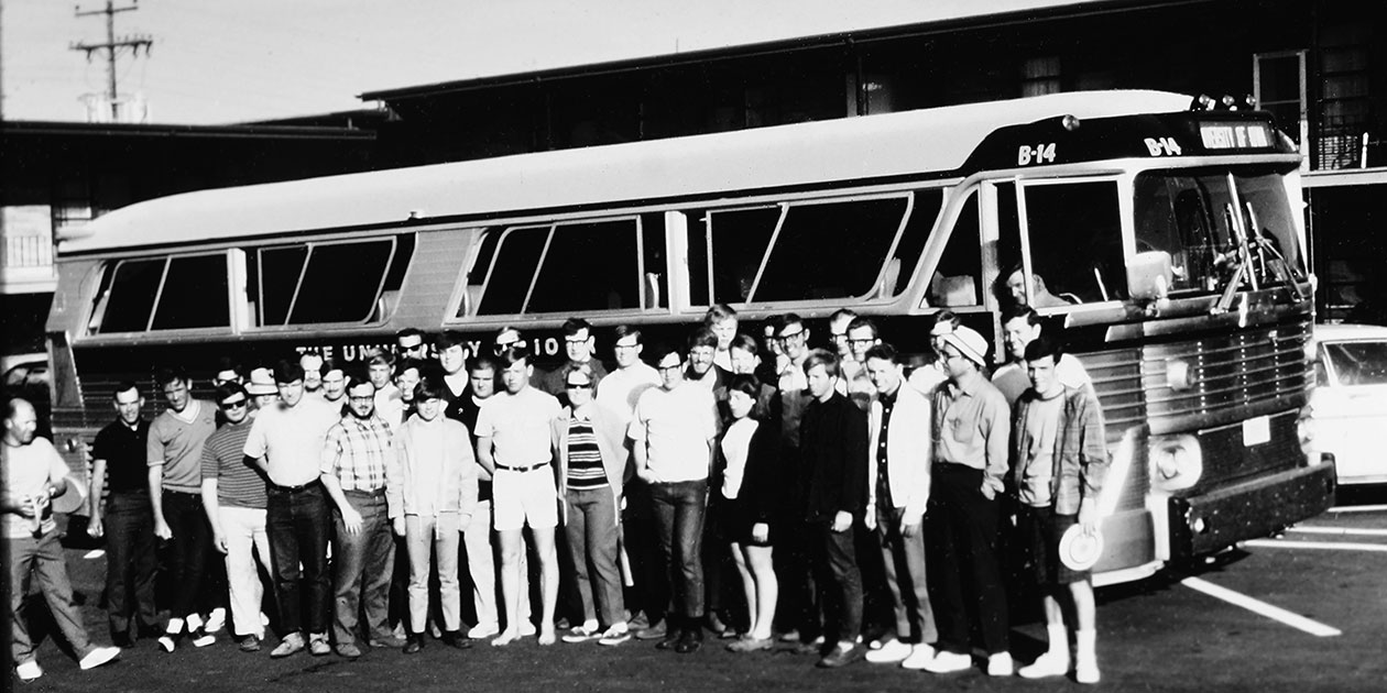 Students and faculty on the 1969 Florida excursion