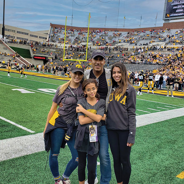 The Perkins family at Kinnick