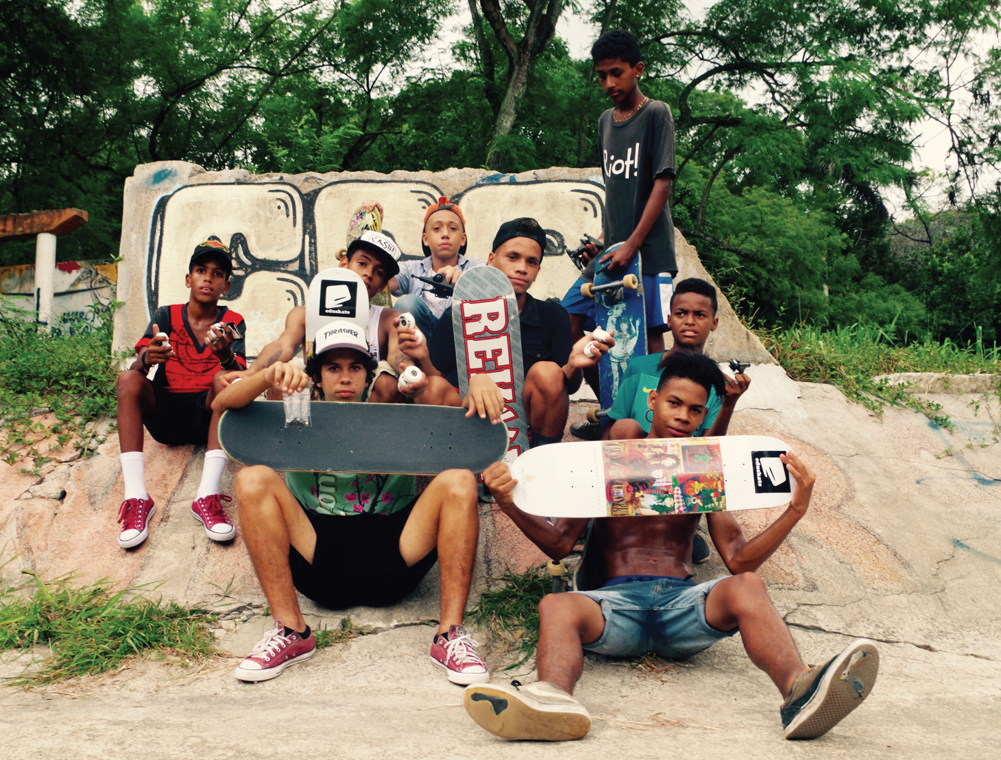 Skateboarders in Cuba