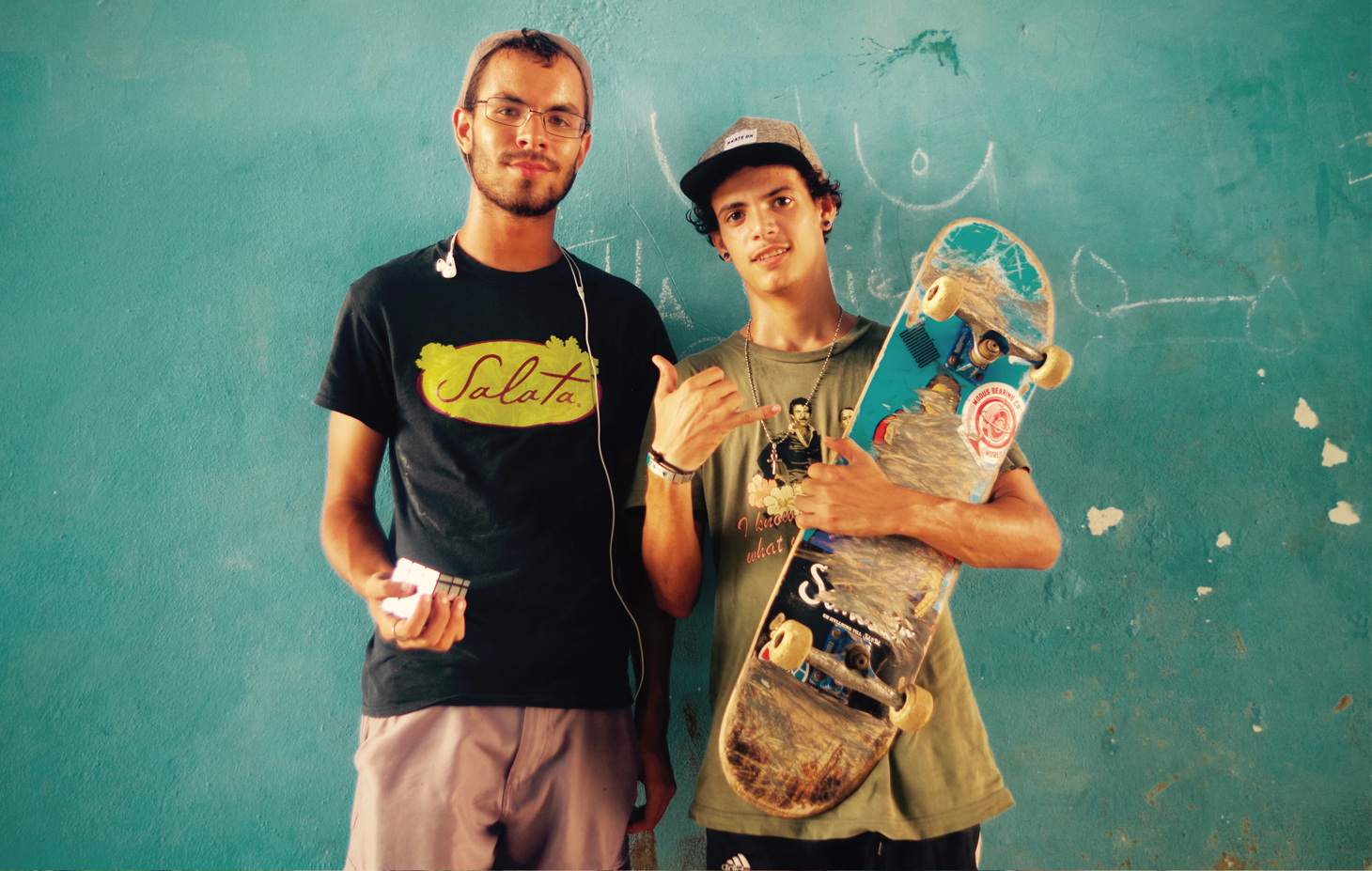 Skateboarders in Cuba
