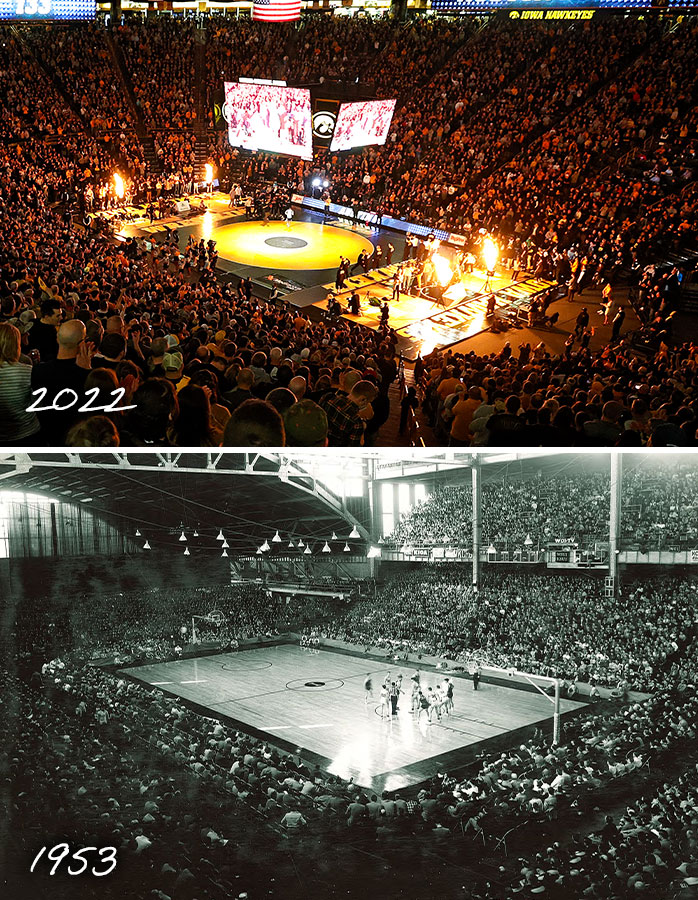 Field house Carver-Hawkeye Arena Then and Now