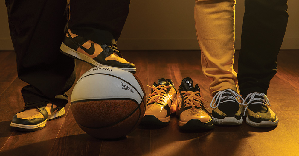 Hawkeye-signed basketball and shoes