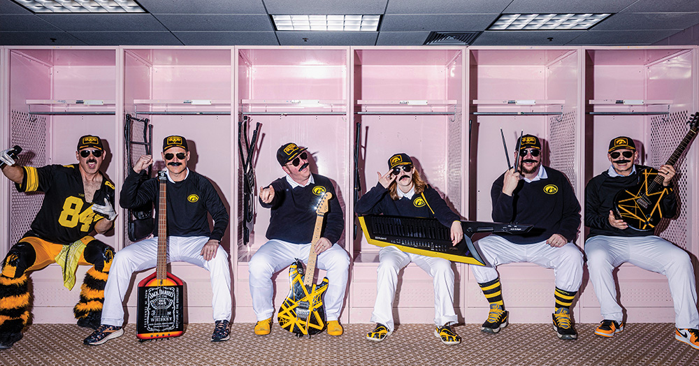 Van Hayden in the pink visitor's locker room