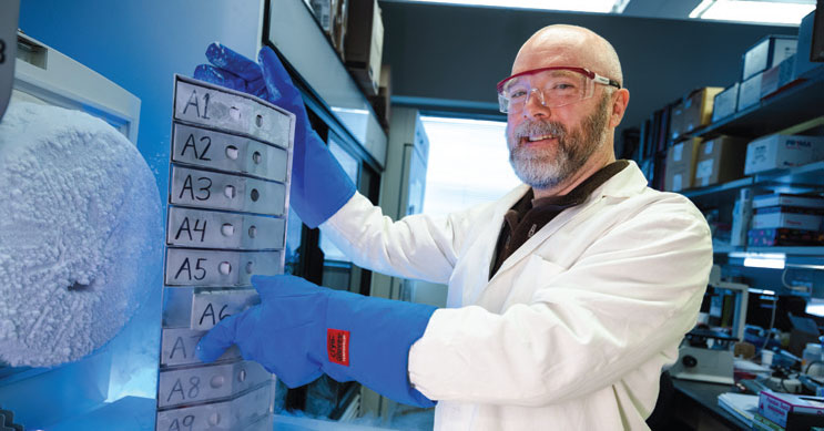 Brian Berger working in lab