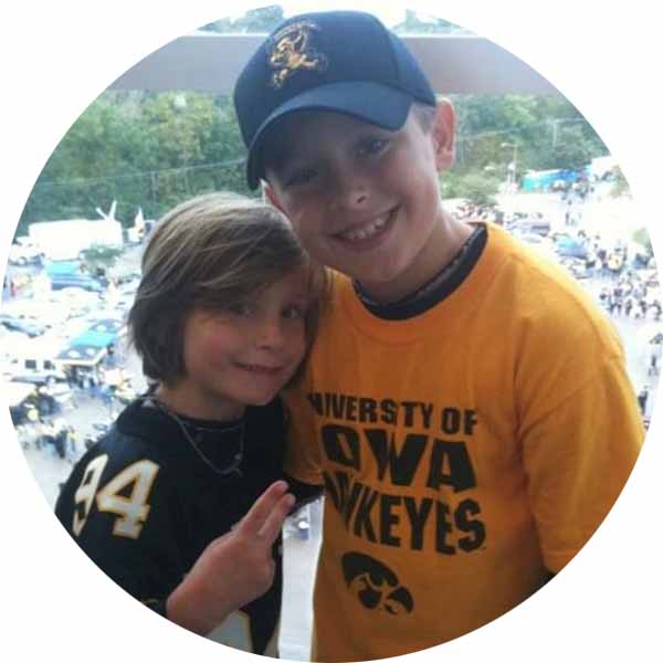 Young Easton and Jaylen at a football game