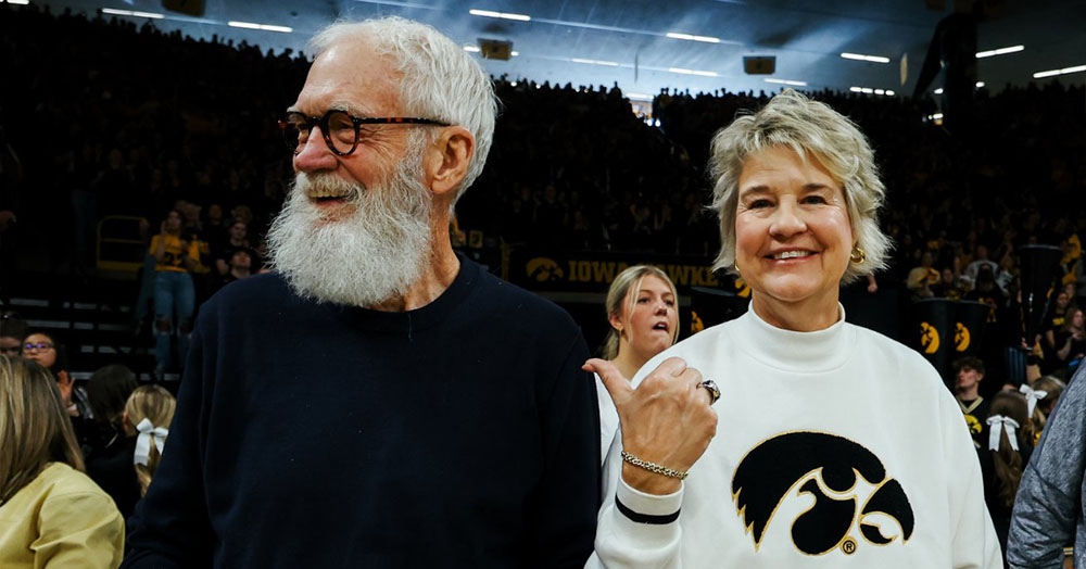 David Letterman with Lisa Bluder