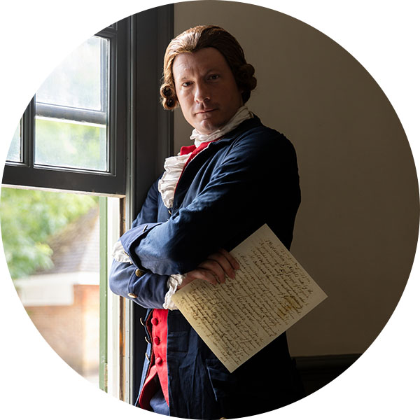 Kurt Smith portrays Thomas Jefferson