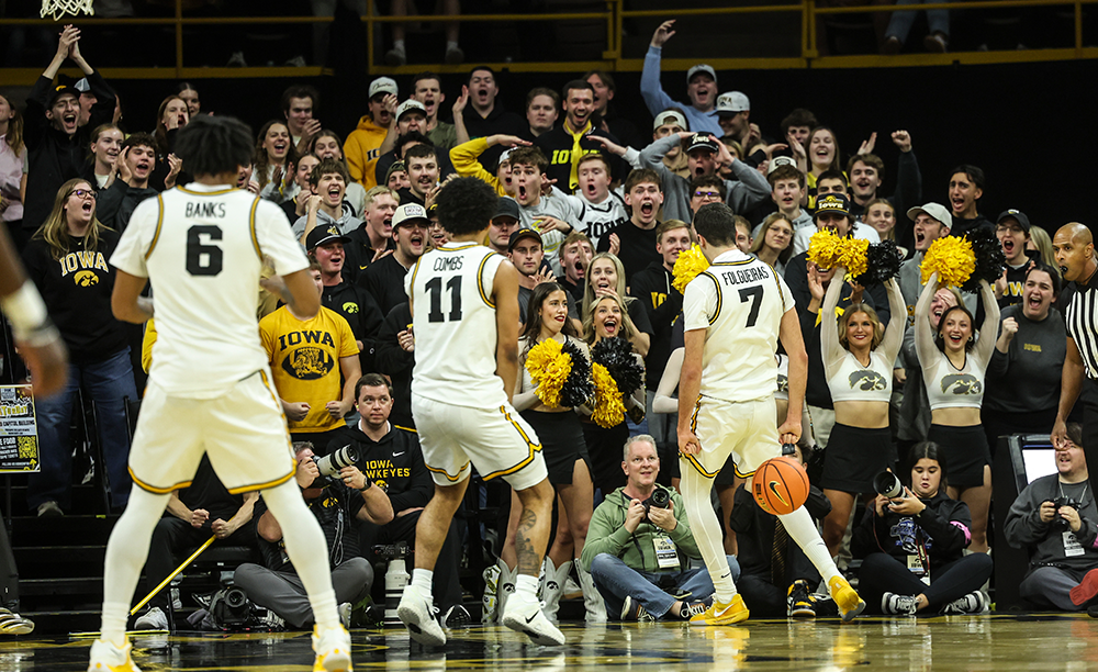 Players hyping up fans at game