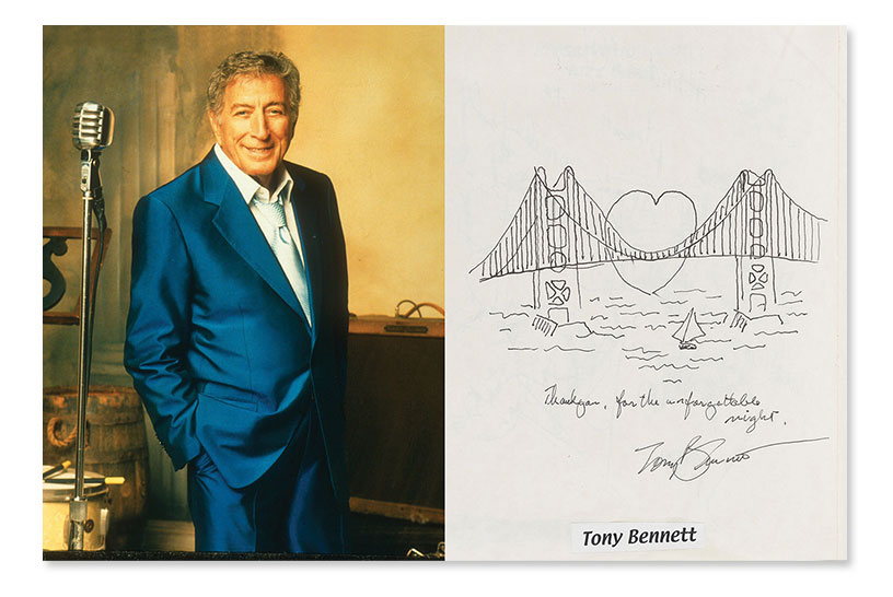 Tony Bennett drew a picture for Hancher guest book