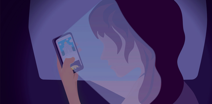 Girl on Phone Illustration